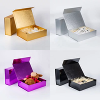 Caja de Regalo Magnética Personalizada de Cartón Rígido Premium Negro Mate con Laminación Mate Reciclable para Empaque de Extensiones de Cabello