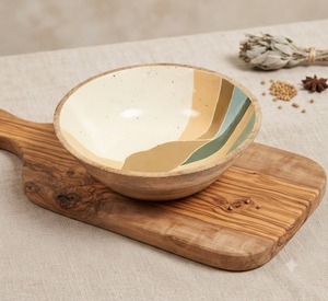 Tazón Grande de Madera Nórdica Ecológica para Servir Ensaladas, Tazón Decorativo para la Cena, Plato para Aperitivos para Fiestas en Casa - Product Image 5