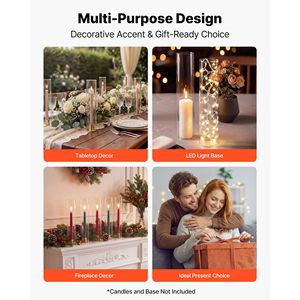 Confezione da 24 Coperture per Candele in Vetro Borosilicato Trasparente 2,56 x 13,78 Pollici - Product Image 5