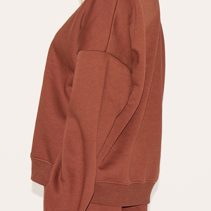Conjunto de Sudadera de Cuello Redondo de Color Sólido para Mujer, Traje Deportivo Holgado de Manga Larga con Bolsillos Laterales y Cintura Elástica, Ropa Casual de Otoño - Product Image 3