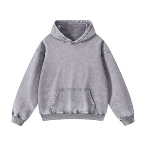 Glory Streetwear Sweat à capuche polaire oversize pour homme 100% Coton épais ODM Vintage Uni Écologique Respirant avec poche - Product Image 2