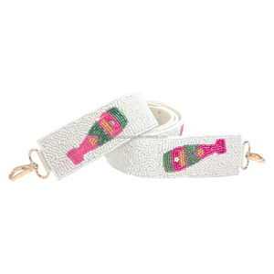 Cajuns-Correa para bolso con cuentas, correa para el hombro roja y blanca, correa para bolso personalizada, accesorio cruzado bordado, Asa ajustable para el día del juego - Product Image 5