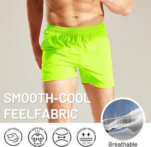Reflective Trim Fitness <b>Shorts</b> <b>Men</b> Gym Workout Quick Dry <b>Lightweight</b> Breathable Stretch Night - Product Image 3