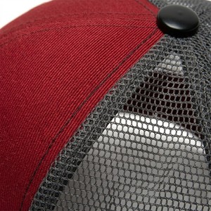 <b>Cheap</b> Price Two Tone Red Black Trucker Hat Mesh Panel Adjustable Snapback Plain Front Custom Logo Summer Lightweight Casual Cap - Product Image 3