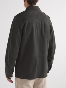 Chemises surdimensionnées pour hommes en tissu suédé vintage, couleur personnalisée, col tissé, imprimé personnalisé, pour le printemps et l'automne - Product Image 2