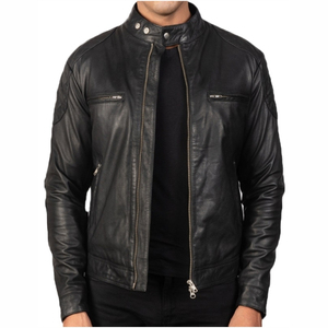 แจ็กเก็ตหนังสำหรับผู้ชายเสื้อแจ็คเก็ตหนังลำลองดีไซน์คลาสสิก - Product Image 1