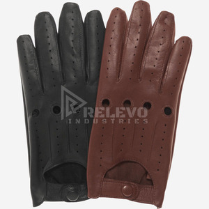 Guantes de Piel de Oveja Premium, Mitones de Cuero Genuino Suave, Cálidos para Invierno, Moda Motera, Marca Privada - Product Image 6