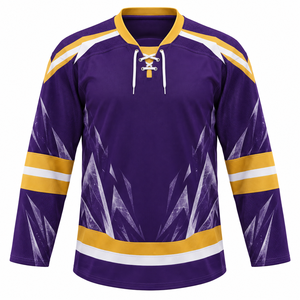 Maillot de hockey sur glace pour homme grande taille avec impression du logo de l'équipe, maille respirante, manches longues, écologique, imperméable, séchage rapide - Product Image 4