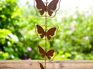 Chaîne de pluie décorative en forme de papillon pour l'entrée de la maison, drainage d'eau, jardin extérieur, chaîne métallique suspendue, vente en gros depuis l'Inde - Product Image 2