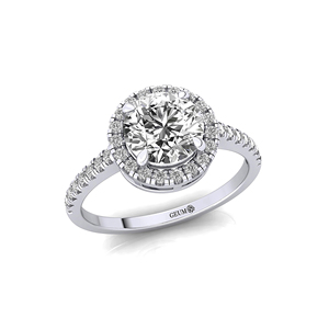 Anillo Solitario de Diamante Cultivado en Laboratorio con Corte Brillante D VVS de Oro de 14K y 18K con 37 Diamantes de Acento, Certificado IGI, Anillo de Boda de Lujo - Product Image 3