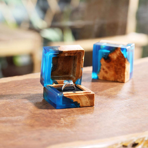 High-quality Handmade Resin Jewelry Storage <b>Box</b>, Wooden <b>Ear</b> <b>Ring</b> Accessory Storage <b>Box</b> for Engagement and Birthday Occasions - Product Image 3