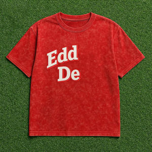 Camiseta de Algodón Grueso de Alta Calidad con Lavado Ácido, Estilo Vintage, Logotipo Personalizado Impreso, Camiseta Urbana de Corte Cuadrado - Product Image 2