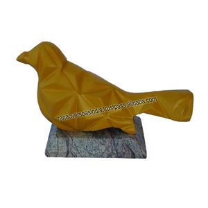 Statue d'oiseau en aluminium Sculpture décorative en métal pour étagères à livres TV Bar Armoires Décor de bureau - Product Image 1