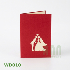 Carte de mariage 3D pop-up artisanale traditionnelle en papier ajouré, motif floral, souvenir de fête pour la Saint-Valentin, pour couples - Product Image 6