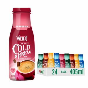 Bebida de café Cold Brew 405ml - VINUT, Arabica & Robusta, sin OGM, precio directo de fábrica, sin lácteos y sin gluten, Etiqueta Privada, gratis - Product Image 1