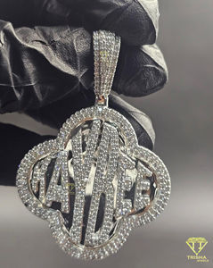 Pendentif personnalisé avec initiale de nom, serti de diamants Moissanite, style Hip Hop, collier de luxe personnalisé, breloque tendance - Product Image 1