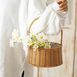 Panier de rangement tissé de couleur magnifique, panier multi-usages pour produits secs, rotin naturel - Product Image 4