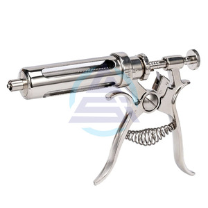 <b>Veterinary</b> Animal Continuous Injection <b>Syringe</b> with Needle 10/20/30/50ml Stainless Steel Automatic Vaccination Gun for Cow Sheep - Product Image 1