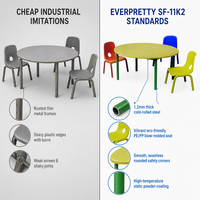 Ensemble table et chaises pour salle de classe préscolaire avec sièges en plastique PE écologique pour la fourniture de projets institutionnels en crèches