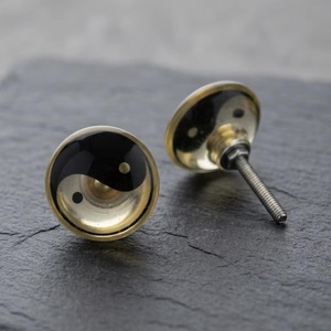 Yin Yang Zinc Alloy Cabinet Knob Round Asian Style Furniture Handle for Kitchen Durable - Product Image 3