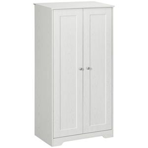 Moderno Armadio Bianco Autoportante a 2 Ante per Cucina con Ripiani Regolabili, per Soggiorno, Sala da Pranzo, Camera da Letto, Stile Legno MDF - Product Image 1
