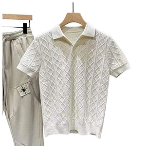 American Retro Embroidered Solid Knitted <b>Long</b> <b>Sleeve</b> for <b>Shirt</b> Premium Cotton Breathable Soft Comfortable Lightweight Classic - Product Image 2