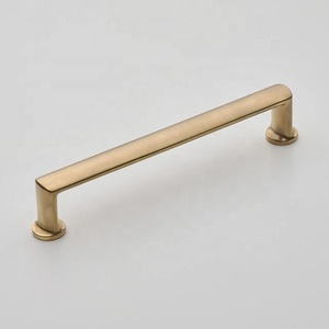 Poignée de barre classique en laiton poli non laqué, design minimaliste, durable, pour armoire, salle de bain, chambre, quincaillerie de meubles, maison - Product Image 1