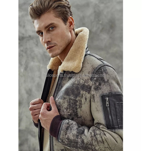 Veste en cuir B3 pour homme OEM 2025, col en fourrure, fermeture éclair, coupe-vent, respirante, grande taille, tricotée, haute qualité, pour l'hiver - Product Image 6