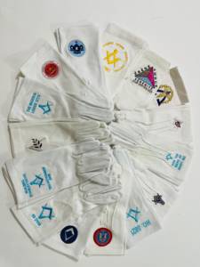Guantes Masónicos Blancos con Símbolo Azul, Diseño Personalizado, Transpirables, Duraderos, de Algodón, Largos hasta la Muñeca, para Uso Diario, Deportes, para las Cuatro Estaciones - Product Image 3