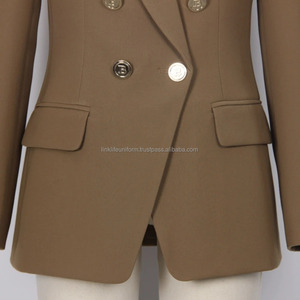 Primavera 2025, chaqueta de lujo de alta calidad para mujer, cuello chal, nueva chaqueta para mujer, traje ajustado con botones dorados clásicos para mujer, otoño - Product Image 6