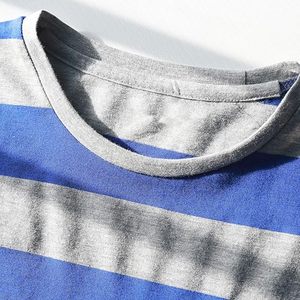 เสื้อยืดคอกลมลายทางสีรุ้งขนาดใหญ่พิเศษสำหรับผู้ชายเสื้อยืดลำลองแขนสั้นมีสไตล์แฟชั่นฤดูร้อนทุกวัน - Product Image 3