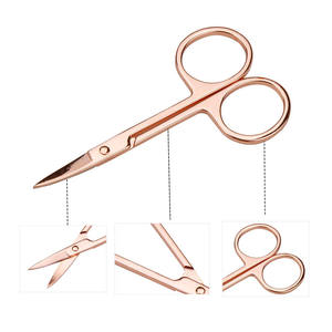 Ciseaux à cuticules professionnels en acier inoxydable, petits, pour manucure, ciseaux courbés tranchants pour sourcils, nez et cils - Product Image 4