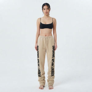 <b>Women</b> High Waist Fleece Wide Leg <b>Harem</b> <b>Pants</b> Full Length Loose Fit Solid Color Casual Summer Breathable Joggers Knitted Cotton - Product Image 2