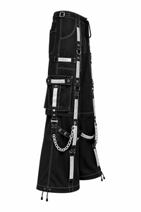 Pantalon gothique pour homme avec poche cargo, coupe décontractée unisexe, plusieurs poches, respirant, taille haute, pantalon de mode alternative - Product Image 4