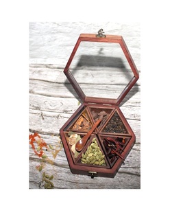 Boîte à épices en bois poli de qualité supérieure, écologique, 6 compartiments carrés pour ranger les épices et les herbes, vente chaude, faible MOQ - Product Image 1