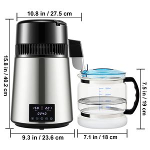 Distillatore d'Acqua da 1.1 Galloni con Produzione di Acqua Distillata di 0.4 Galloni/Ora, 1750W, Timer 99 Ore, Display Doppio della Temperatura, Acciaio Inossidabile 304 - Product Image 3