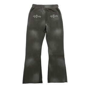Pantalones Deportivos Personalizados con Logotipo, Estilo Urbano, para Hombre, de Algodón Grueso, Lavado Ácido Vintage, Anchos, Holgados, con Rayas - Product Image 4