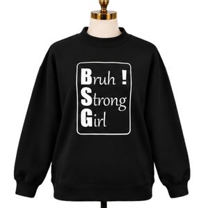 <b>Womens</b> <b>Black</b> Graphic Print Sweatshirt Long Sleeve Crew Neck Oversized Casual Pullover Bold White Letter Print Streetwear Top - Product Image 1