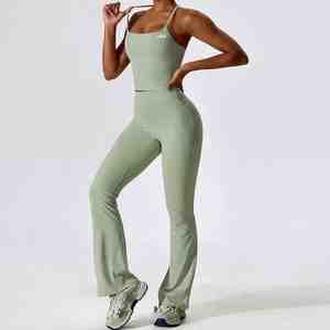 Nouvel ensemble de sport pour femmes, tendance automne-hiver, legging et haut court, 2 pièces, sans couture, manches longues, fitness, yoga - Product Image 6
