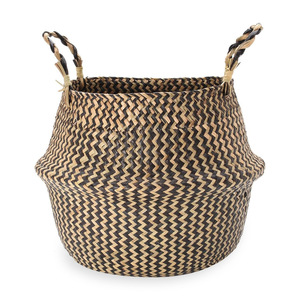 Cesta de mimbre natural tejida a mano para decoración del hogar, cestas plegables ecológicas de paja de hierba marina. - Product Image 5