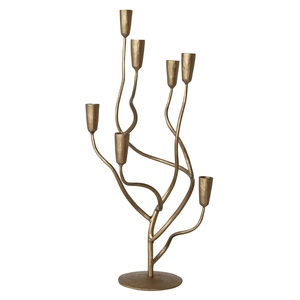 Candelabro de Lujo de 7 Brazos con Diseño de Rama de Árbol en Dorado, Moderno Portavelas de Metal Fundido para Centro de Mesa y Repisas - Product Image 2