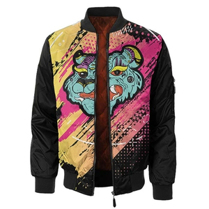 Custom Sublimation Winter Bomber Jacket for Men Women Unisex Polyester/Cotton Varsity Style Lightweight Streetwear - Product Image 5