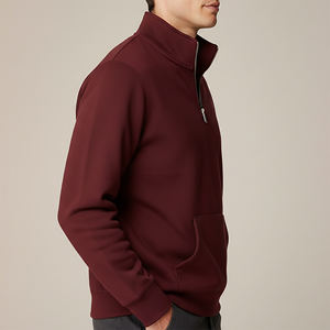 Sweat-shirt et sweat à capuche d'hiver tendance en coton 100% de haute qualité, coupe ample, col montant, fermeture éclair quart de tour - Product Image 5