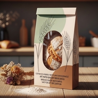 Sacs à pain personnalisés en papier d'art écologique, recyclables et biodégradables, avec fenêtre, qualité alimentaire, compatibles micro-ondes, pour décoration de cadeaux
