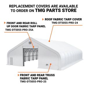 Tenda di Stoccaggio Professionale a Doppia Struttura 50FT X 55FT con Copertura in PVC 32 oz e Porte Passanti - TMG DT5055 PRO - Product Image 5