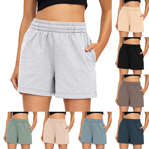 Casual Summer Comfortable And Soft <b>Elastic</b> High <b>Waist</b> Running <b>Shorts</b> With Pockets For <b>Women</b> - Product Image 5