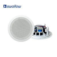 Haut-parleurs de plafond 6.5 "Haut-parleur de plafond coaxial à 2 voies diamètre 240mm 10W/15W/20W pour système de sonorisation commercial