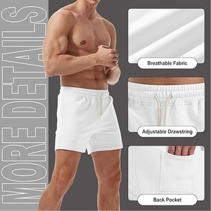 Shorts de sport pour homme, coupe ajustée, séchage rapide, avec logo personnalisé, taille élastique, couleur unie, pour la course à pied et la gym. - Product Image 6