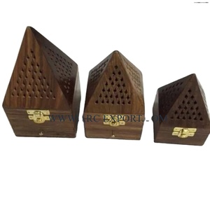 ชุดเครื่องเขียนไม้สำหรับใช้บนโต๊ะอาหารที่ทำจากไม้สีน้ำตาลมี3ขนาดที่แตกต่างกันสไตล์แฟนซีสำหรับการตกแต่งโต๊ะในร่มธูปหอมขนาดเล็ก - Product Image 1