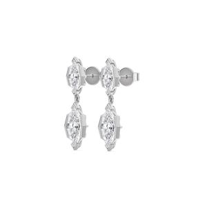 Boucles d'oreilles en diamants créés en laboratoire 3,14 CTW en or rose 9 carats avec coupe en forme de marquise, bijoux haut de gamme, cadeau idéal - Product Image 6